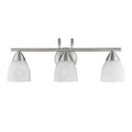 Copper Grove Masis 3 Light Brushed Nickel Bath Vanity With Swirled Glass Shades