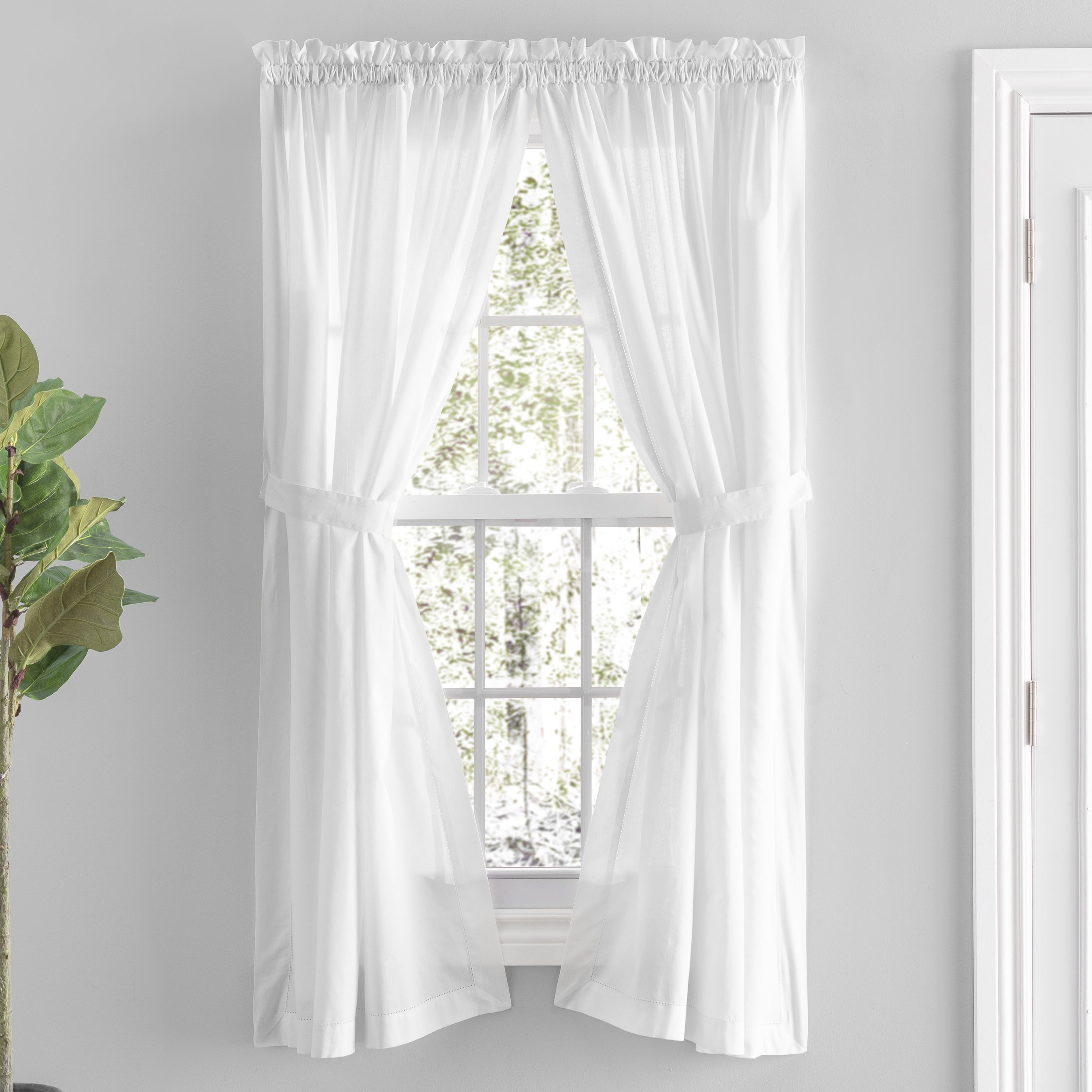 Simplicity Rod Pocket Tailored Panel Pair With Tiebacks Or Tailored Valance