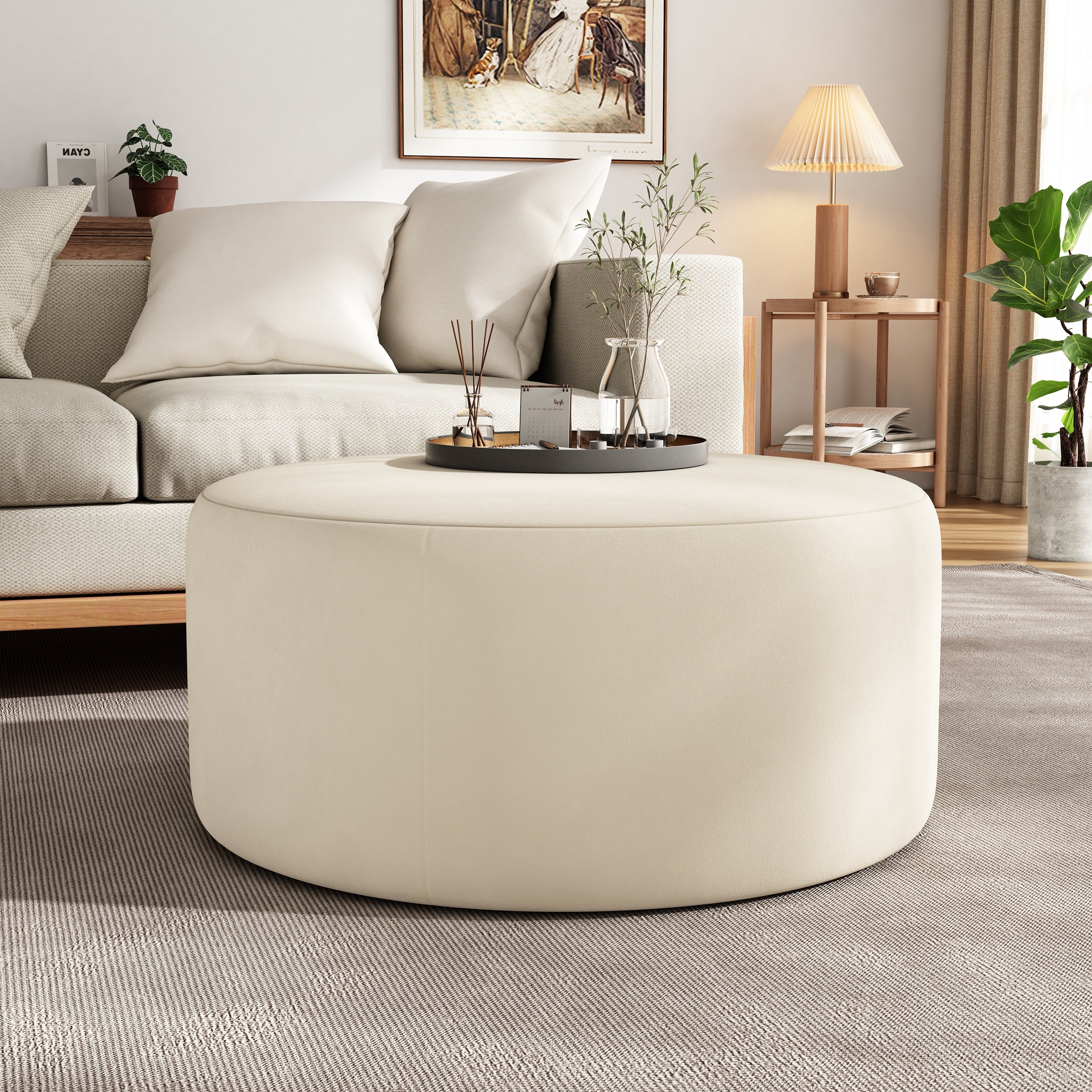 Simplistic Upholstered Ottoman Versatile Accent Furniture For Any Room