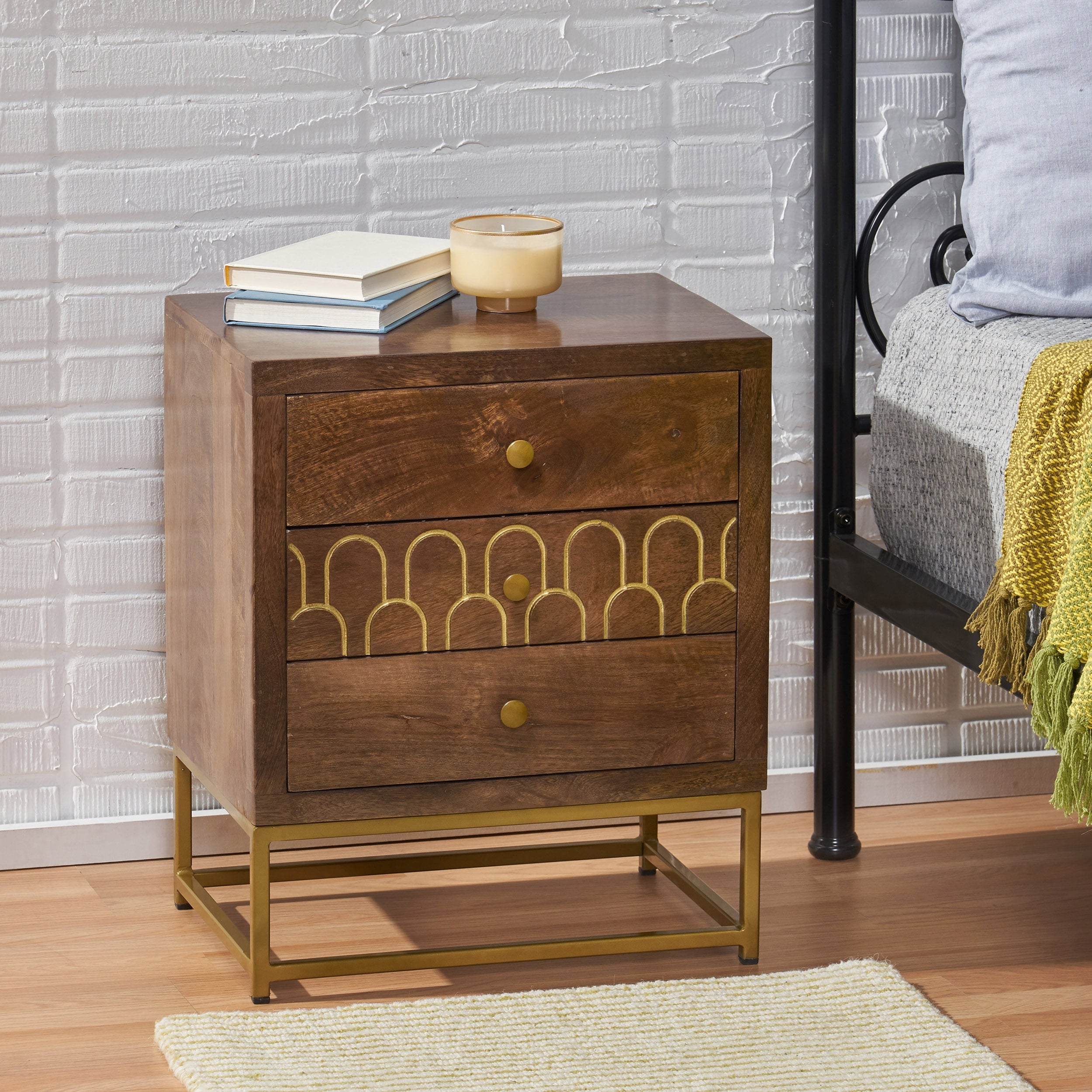 Simplistic Wooden Nightstand Versatile Bedside End Table For Bedroom Living Room
