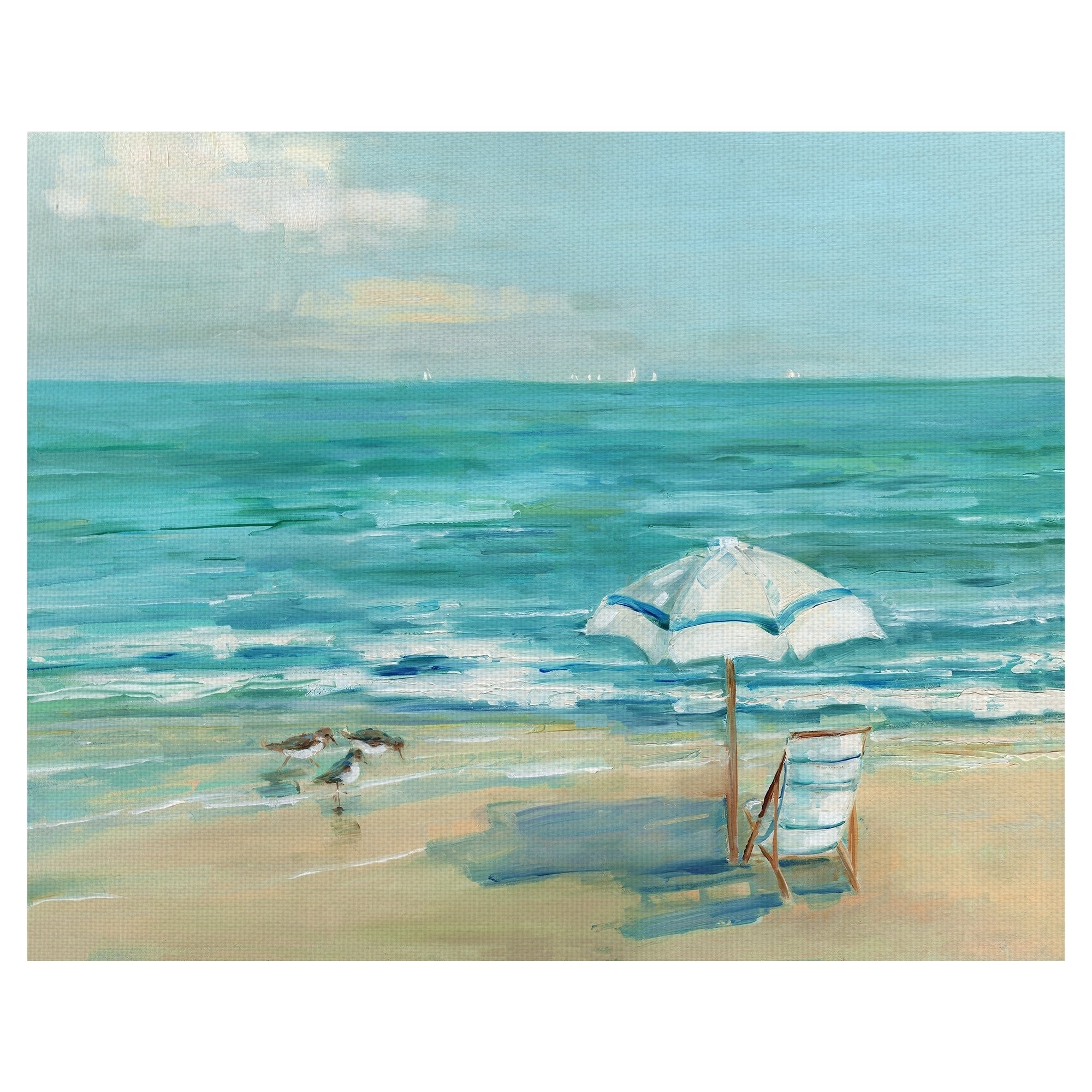Simply Summer Beach Day By Sally Swatland Wrapped Canvas Painting Art Print