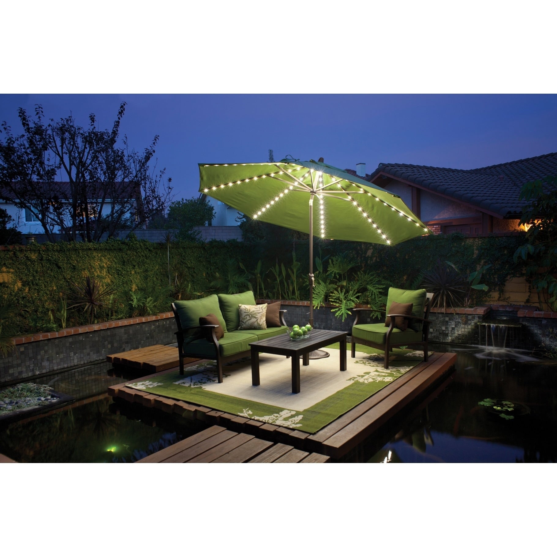 Simplyshade Lanai Pro 11 Octagon Auto Tilt Umbrella With Starlights