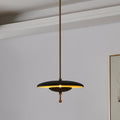 Sinclair 14 Inch Champagne Gold And Black Faux Leather 5Cct Led Convertible Pendant