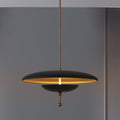 Sinclair 20 Inch Champagne Gold And Black Faux Leather 5Cct Led Convertible Pendant