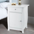 Single Door Bedside Cabinet Nightstand Table With 1 Drawer.