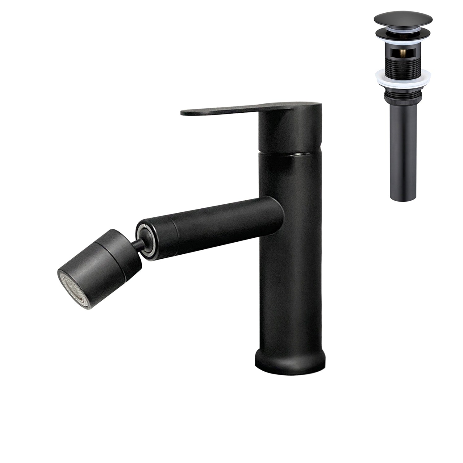Single Handle Bathroom Sink Faucet With Pop Up Drain With Overflow