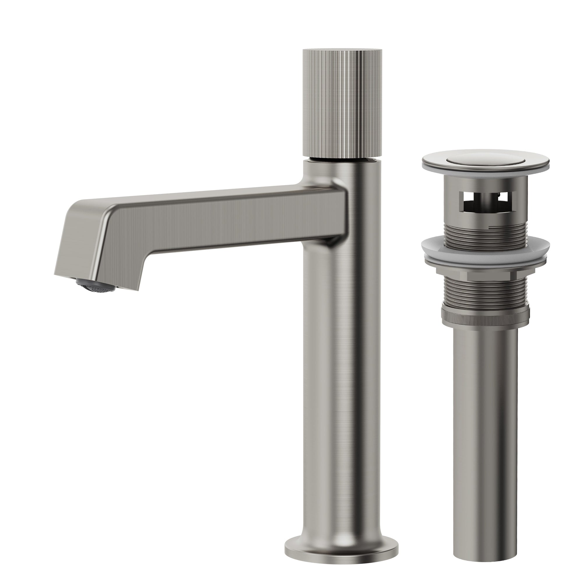 Single Hole Bathroom Faucet With Drain Assembly Deck Mount Standard Height Bathroom Sink Faucet