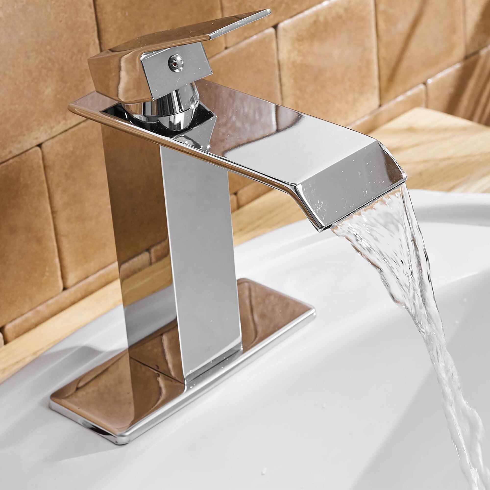 Single Hole Bathroom Sink Faucet Chrome Finish