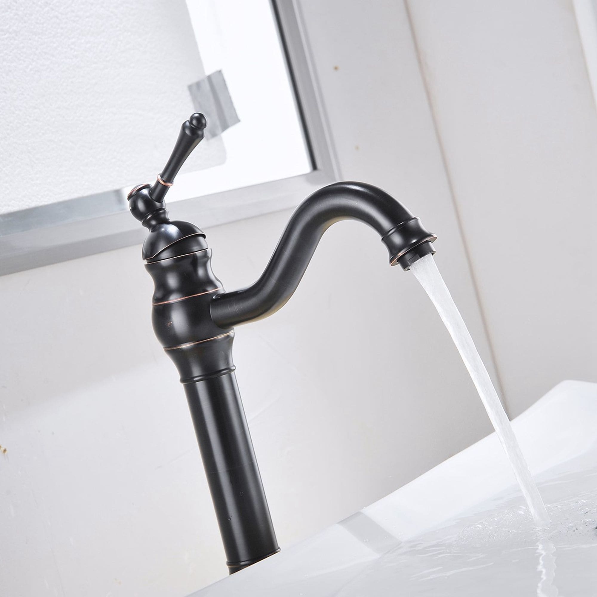 Single Hole Lever Vessel Sink Bathroom Faucet With Drain Assembly