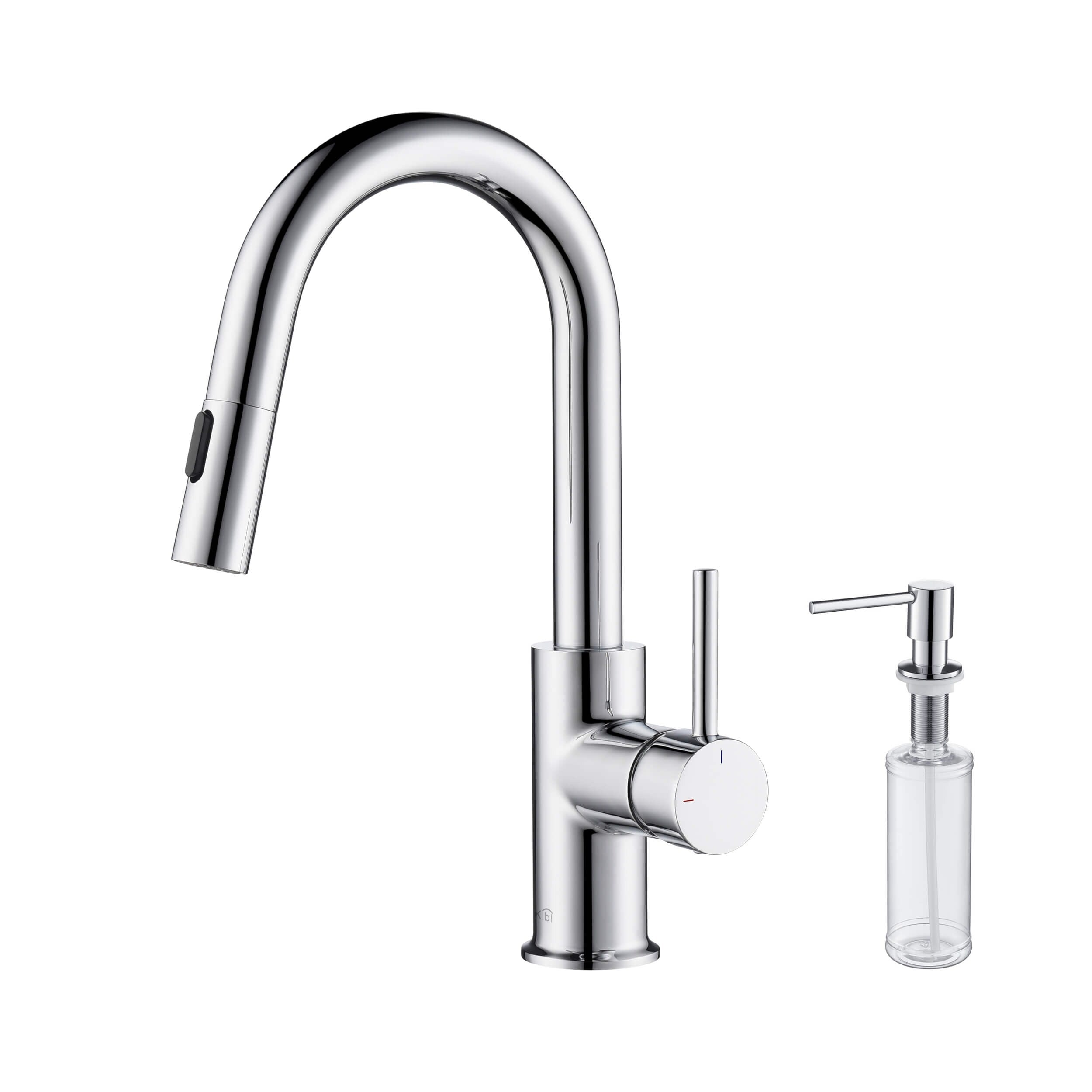 Single Hole Pull Down Kitchen Faucet With Sprayer And Magnetic Docking