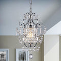 Silver Orchid Single Light Crystal Chandelier