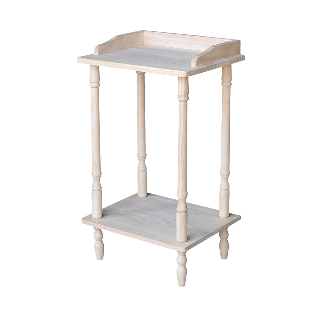 Single Shelf Unfinished Solid Parawood Phone Stand