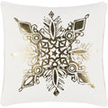 Singulis Snowflake Holiday White Feather Down Or Poly Filled Throw Pillow 18 Inch