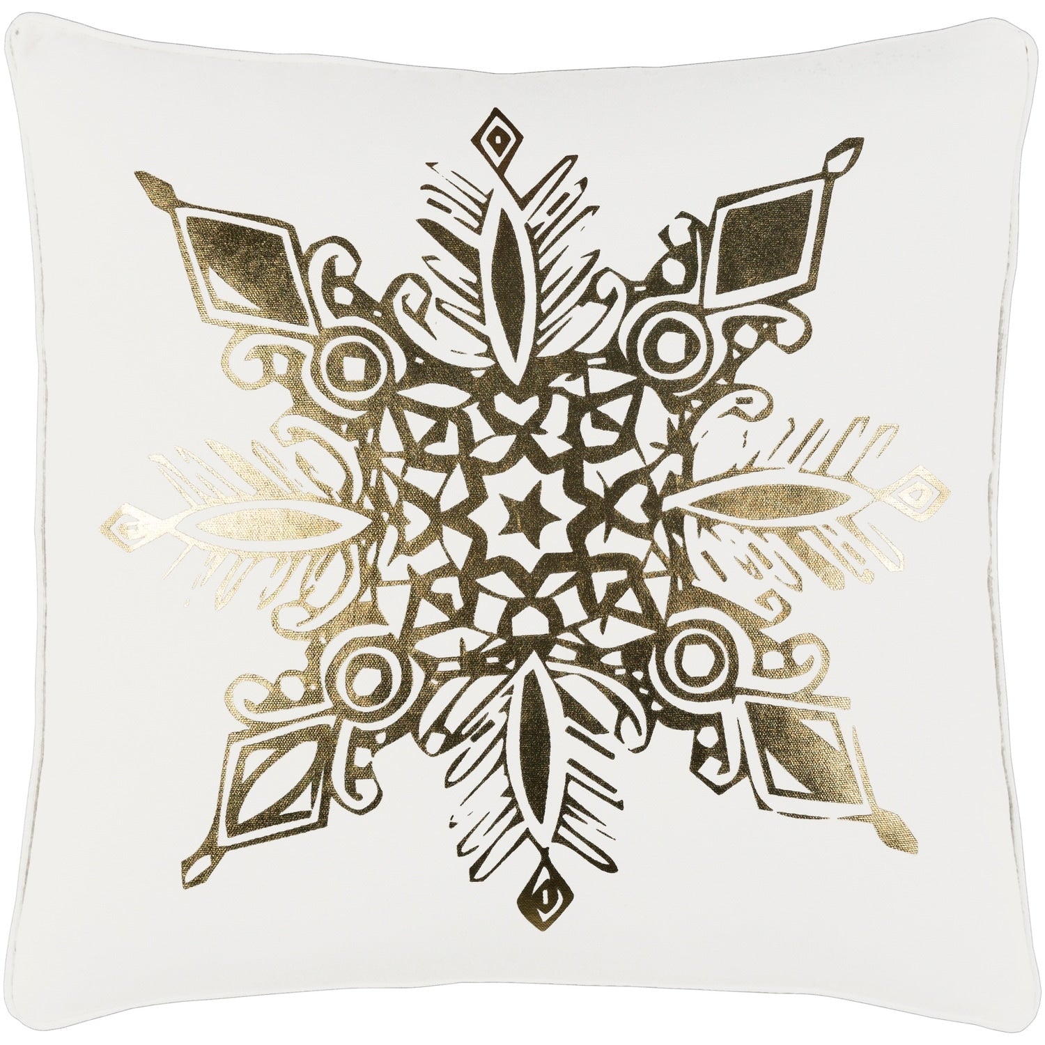 Singulis Snowflake Holiday White Feather Down Or Poly Filled Throw Pillow 18 Inch