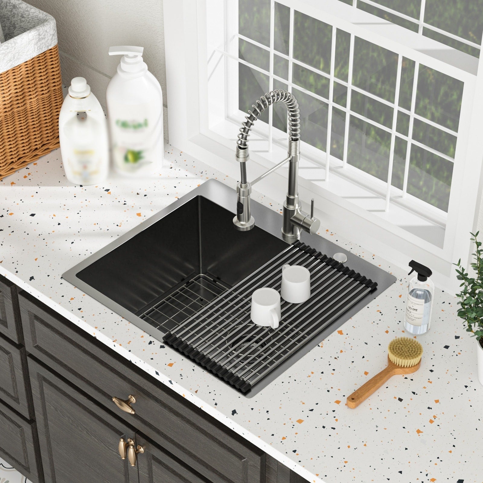 Sink In 25 X22 X12 Laundry Utility 16 Gauge Stainless Steel Drop In Topmount 12 Inch Deep Single Bowl
