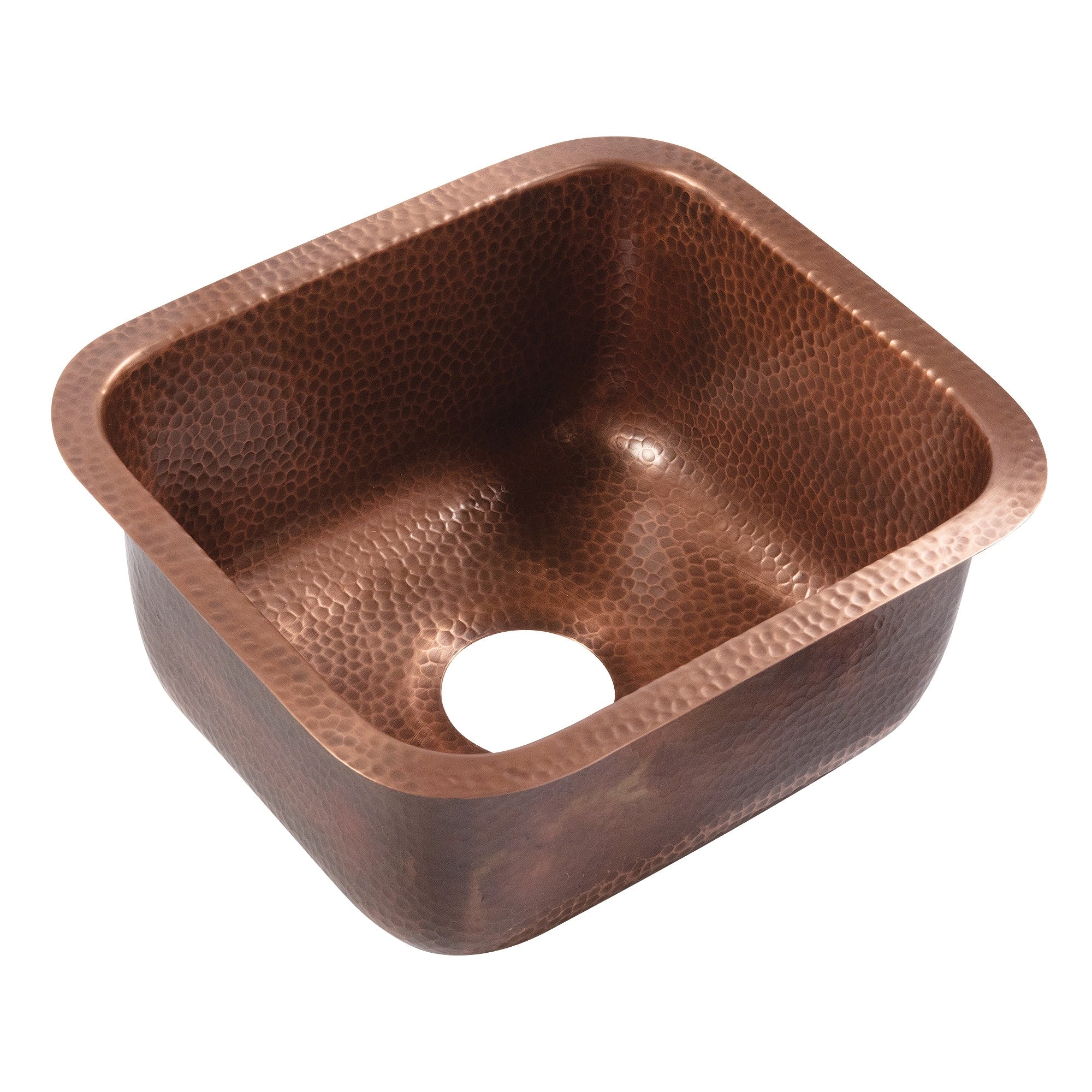 Sinkology Sisley Undermount Handmade Copper Sink 17 Bar Prep Sink In Hammered Antique Copper