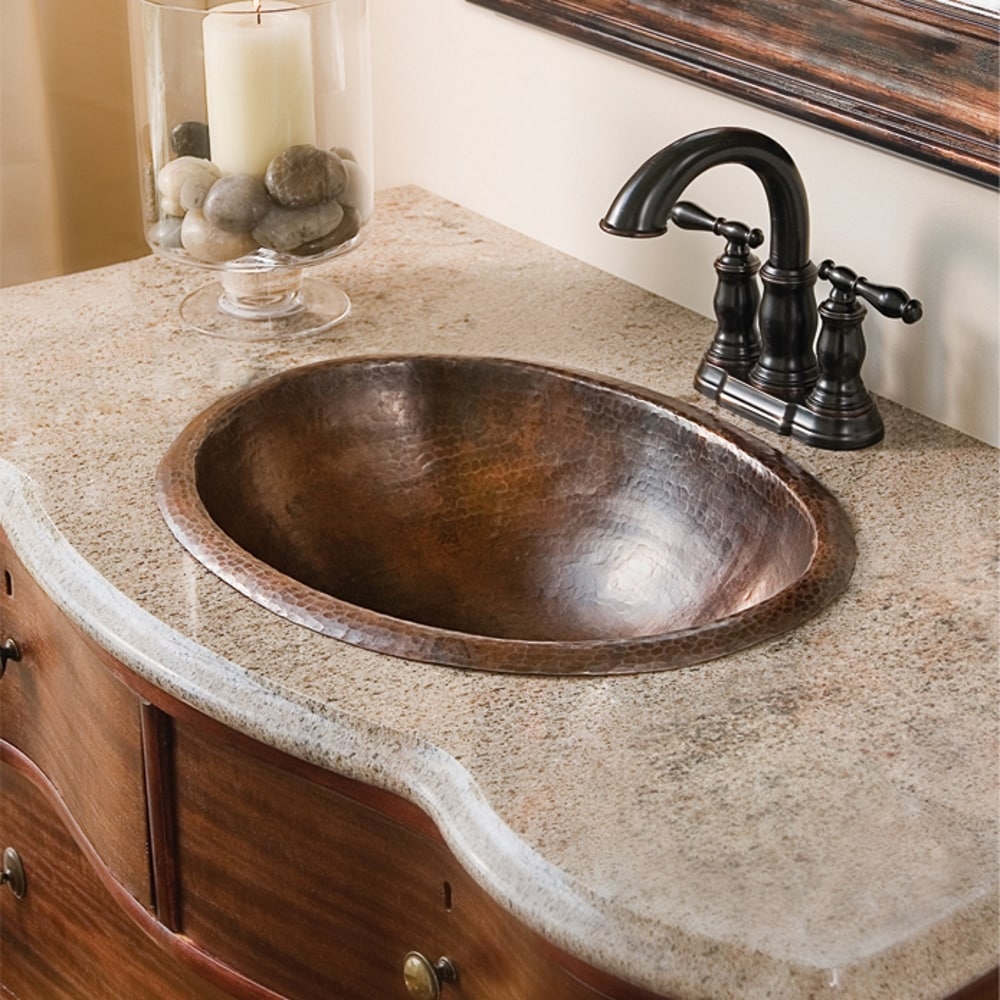 Sinkology Wallace 19 Dual Mount Handmade Copper Bathroom Sink