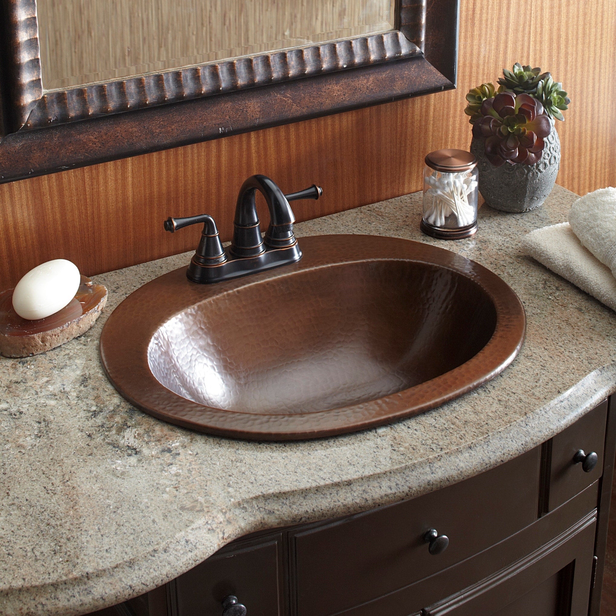 Sinkology Seville Drop In Copper Bath Sink With 4 Faucet Holes