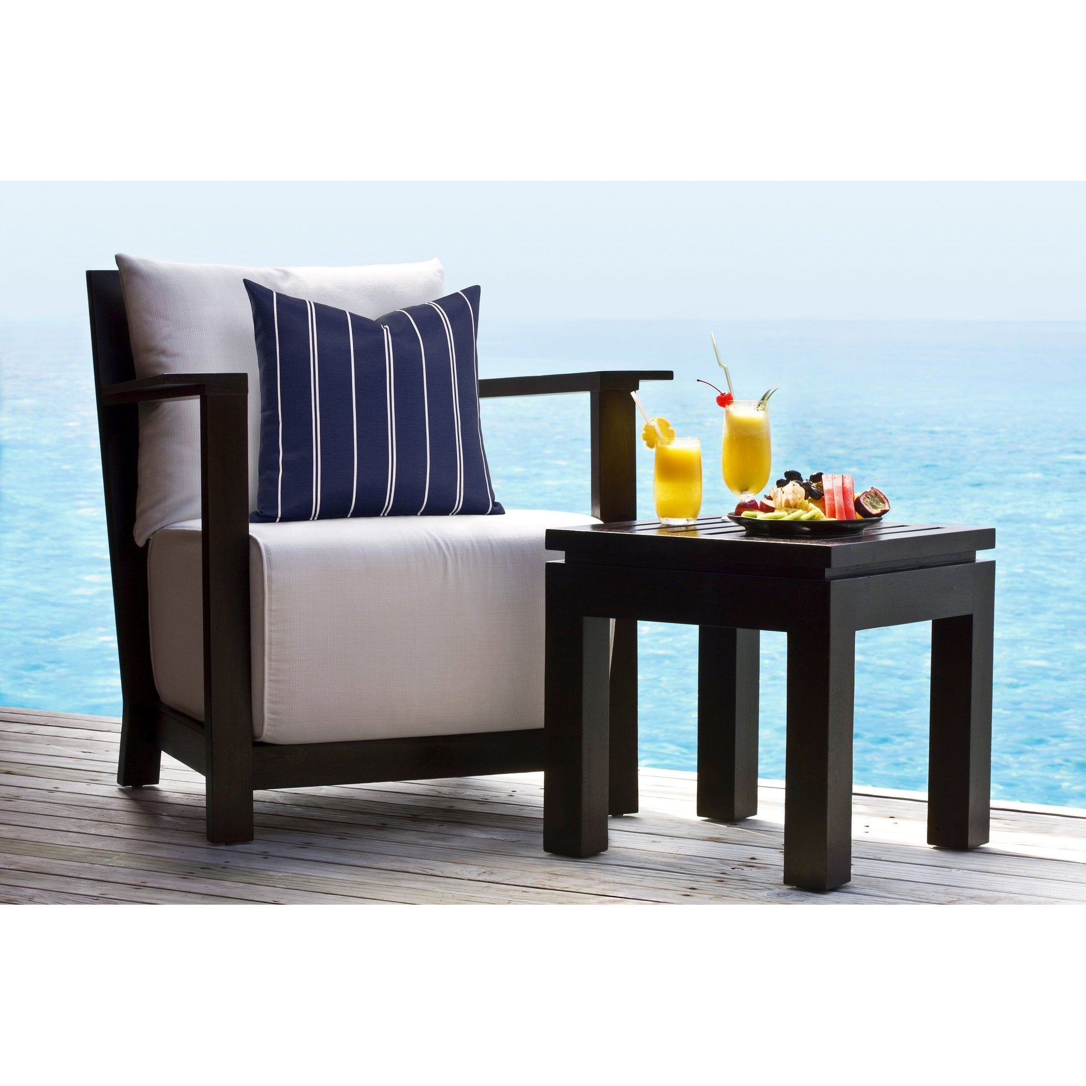 Siscovers Beach Stripe Solarium Indoor Outdoor Throw Pillow
