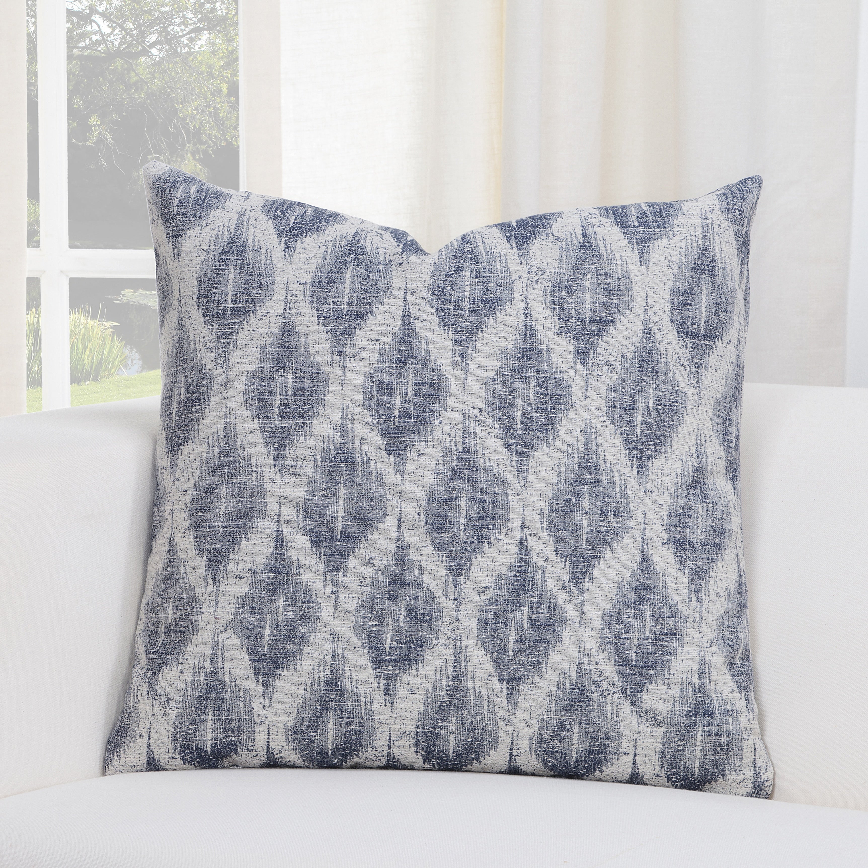 Siscovers Diamond Creek Blue Grey Geometric Accent Throw Pillow