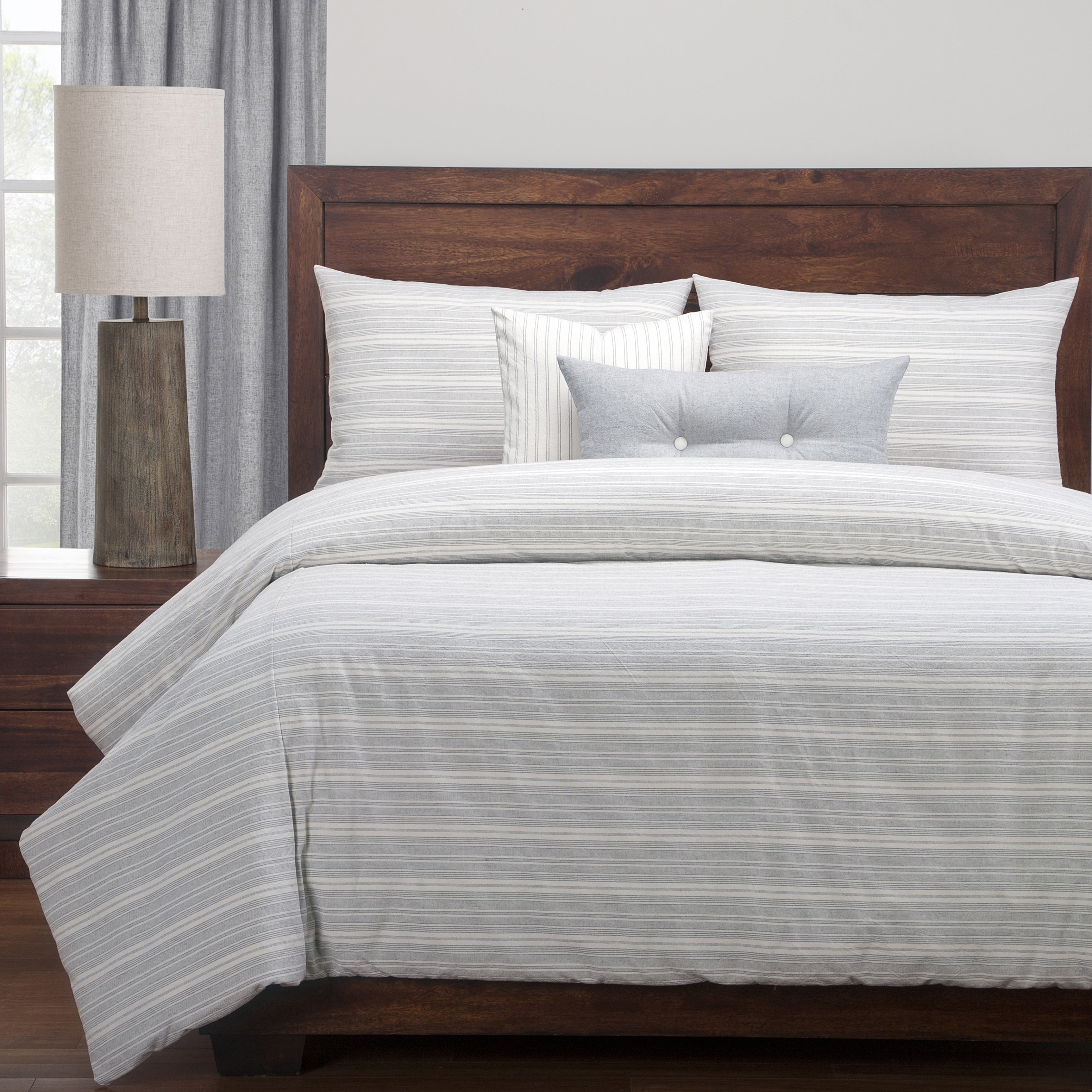 Siscovers Luxury Cottage Pewter Cotton Blend Farmhouse Down Alt Duvet Set