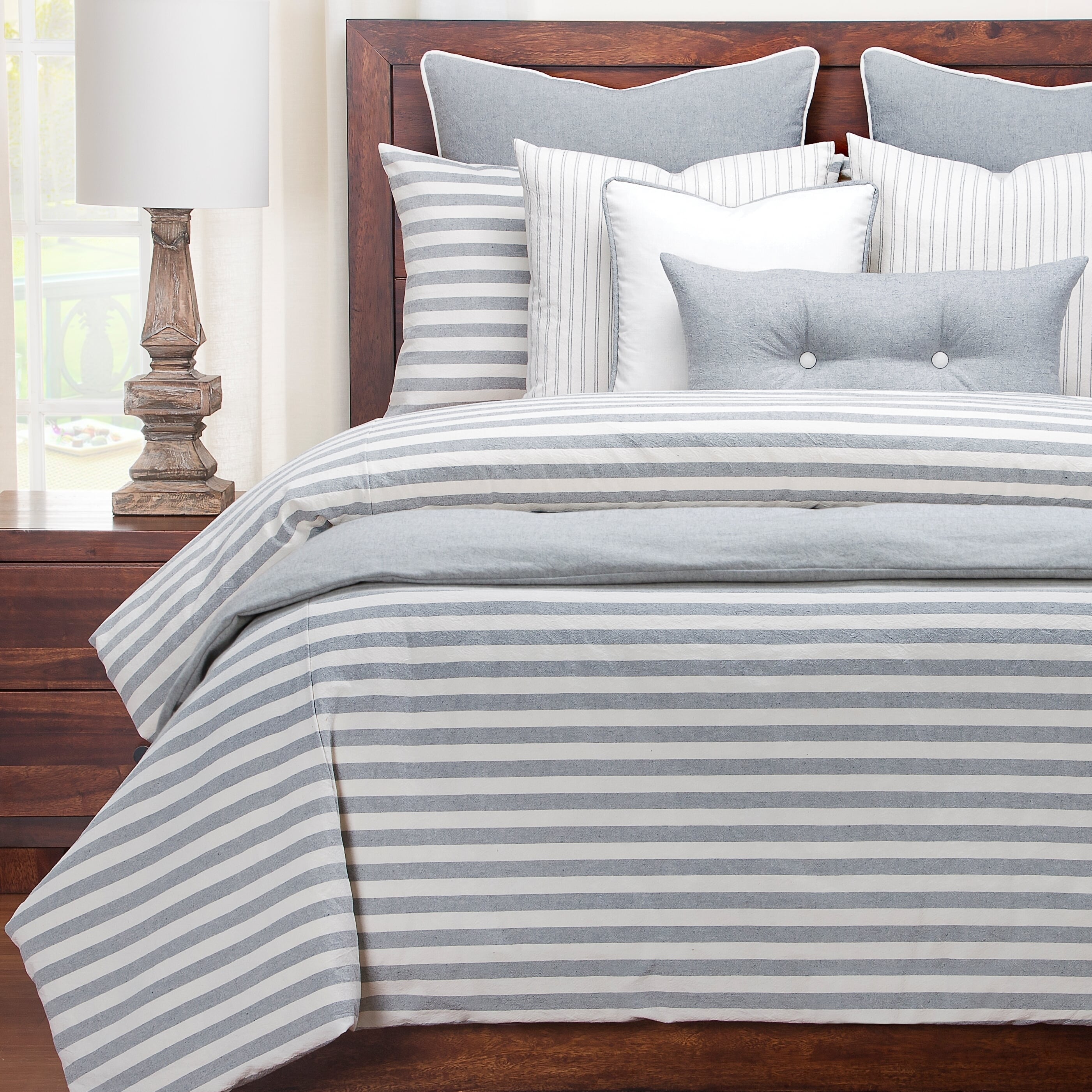 Siscovers Luxury Farmhouse Pewter Cotton Blend Cottage Down Alt Duvet Set