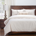 Siscovers Luxury Ticking Stripe Barley Farmhouse Cotton Blend Down Alt Duvet Set Cream