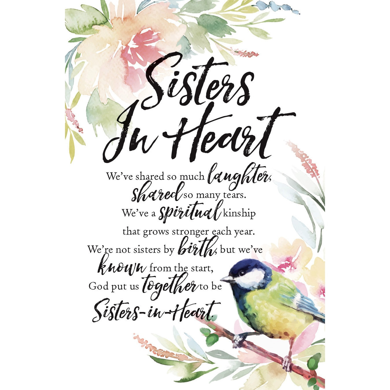 Woodland Grace Series Sisters In Heart Wood 6 Inch X 9 Inch Plaque With Easel