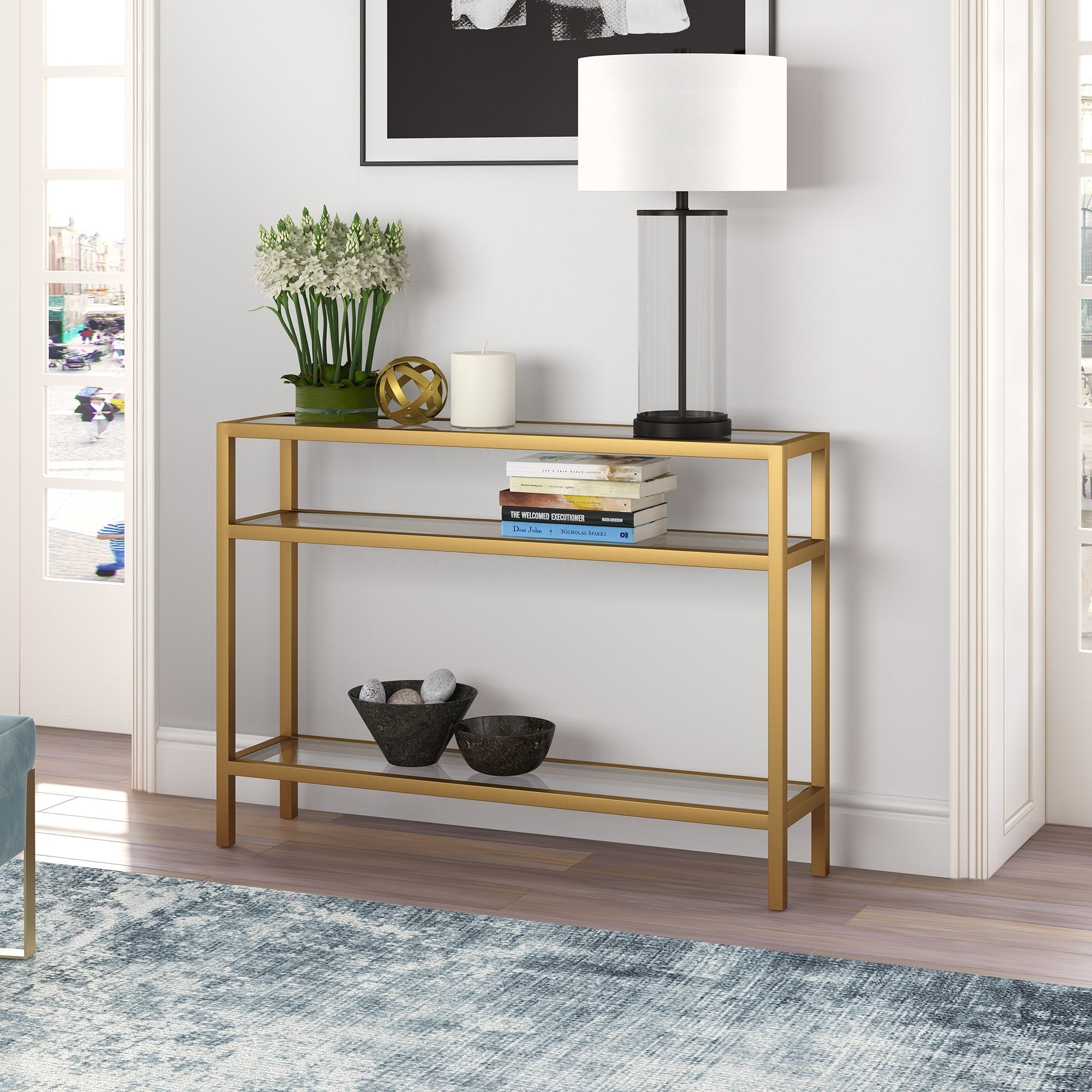 Sivil Console Table In Brass