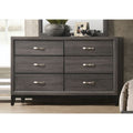 Six Drawer Dresser With Tapered Feet Weathered Gray