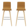 Carson Carrington Skara 30 Inch Swivel Counter Height Barstool In Walnut Wood Finish With Pu Upholstery Color Options
