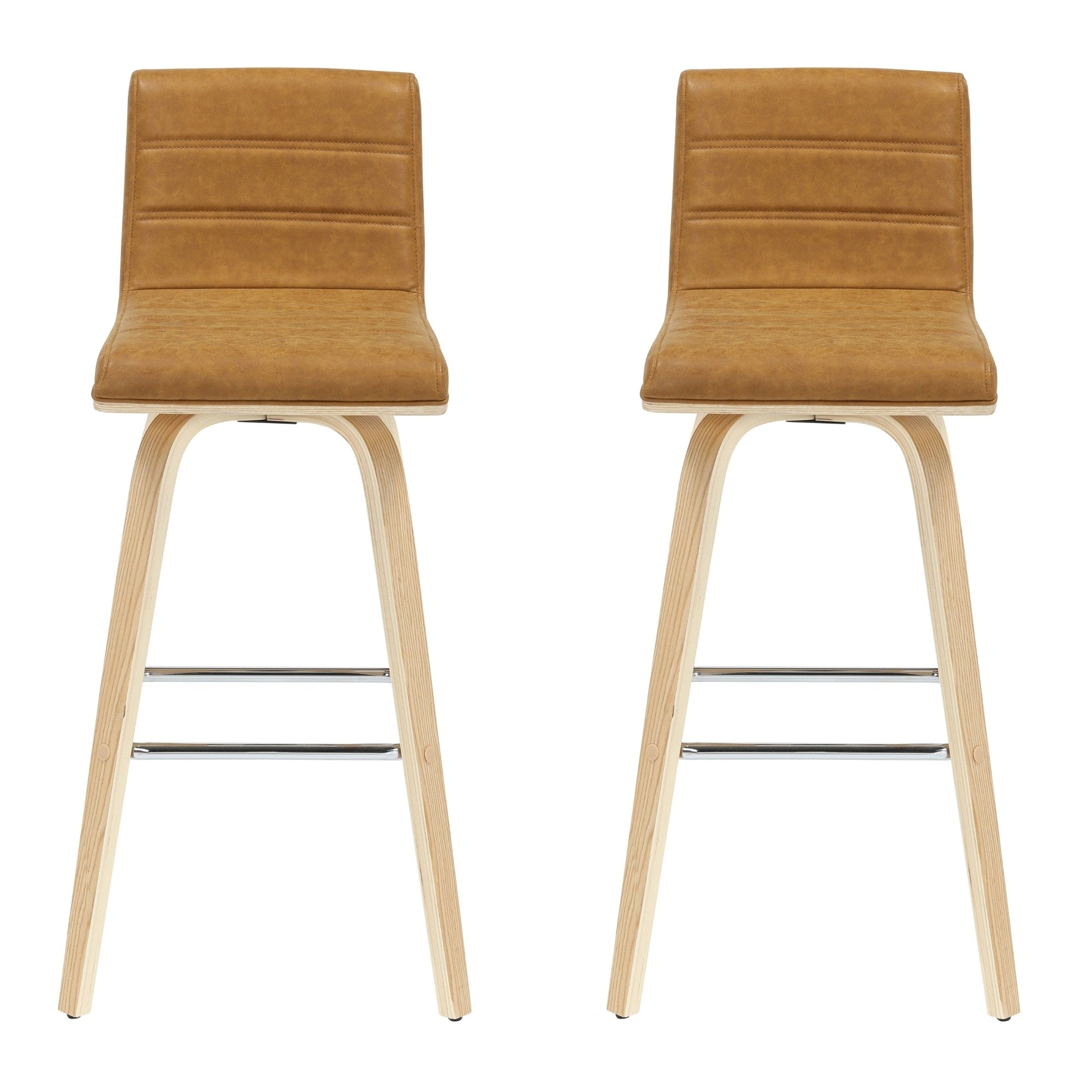 Carson Carrington Skara 30 Inch Swivel Counter Height Barstool In Walnut Wood Finish With Pu Upholstery Color Options