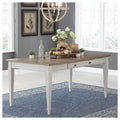 Skempton Casual Rectangular Dining Room Table With Storage White Light Brown