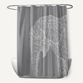 Sketched Elephant Animal Pattern Shower Curtain