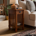 Copper Grove Dahlia Hand Rubbed Oak End Table