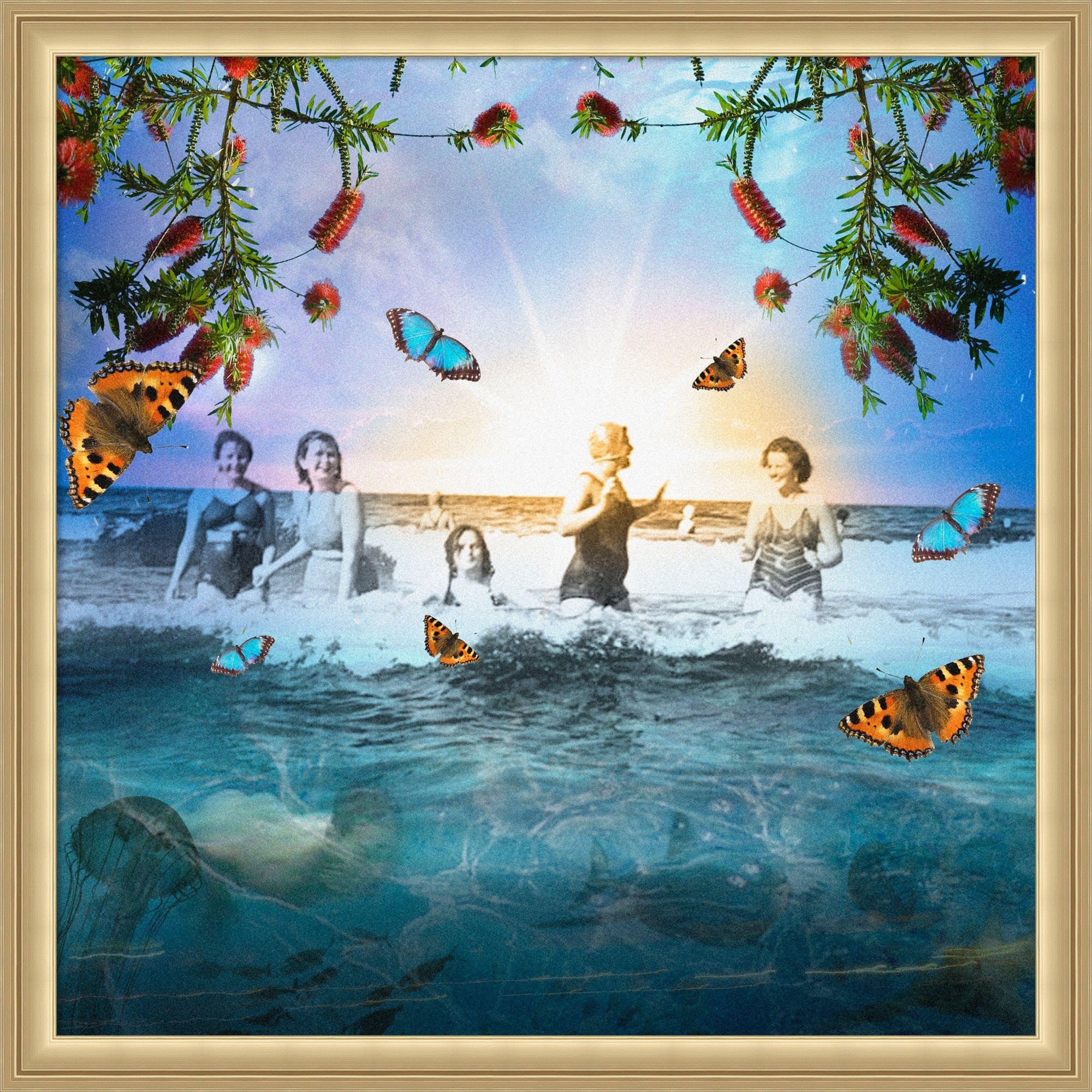 Skimming The Surface By Trygve Skogrand Framed Mounted Canvas Wall Art Print