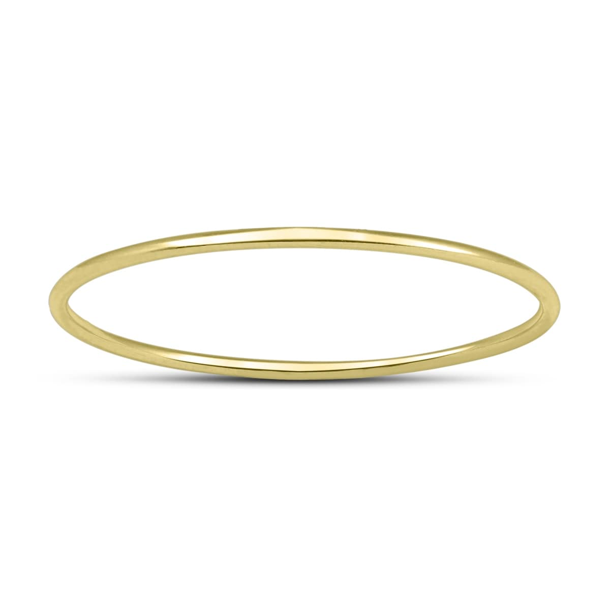 Skinny Thin Domed Stackable 14K Yellow Gold Band .75 Mm
