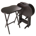 Porch Den Lawrenceville Downing Espresso Wood 5 Piece Snack Table Set