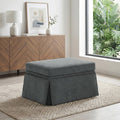 Skirted Rectangular Flip Top Storage Ottoman