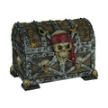 Skull And Swords Pirate Treasure Chest Trinket Box 5.5 X 7.25 X 4.75 Inches