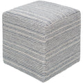 Skyla Farmhouse Stripe 16 Inch Square Pouf