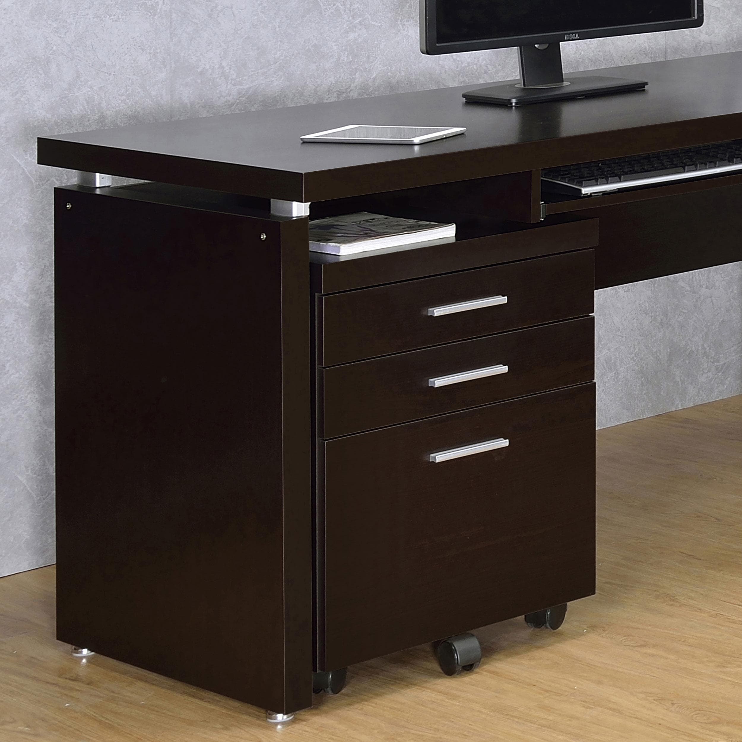 Porch Den Lincoln Hwy Cappuccino Hollow Core 3 Drawer File Cabinet