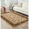 Skylar Handmade Floral Beige Black Area Rug 10 X 14 10X14