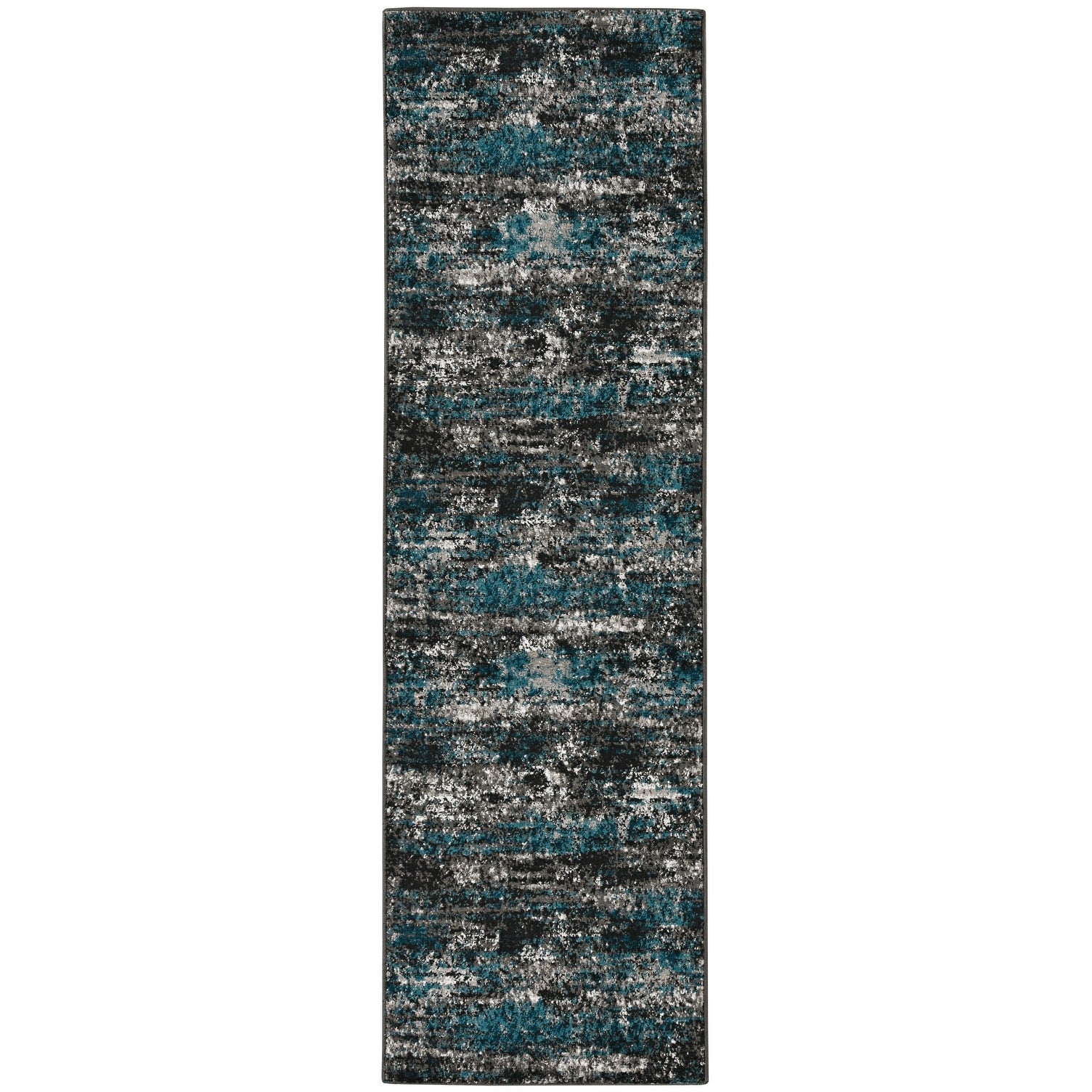 Skyline Abstract Black White Ombre Area Rug