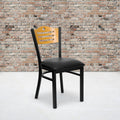 Slat Back Metal Restaurant Chair 16.75 W X 21.5 D X 32.75 H