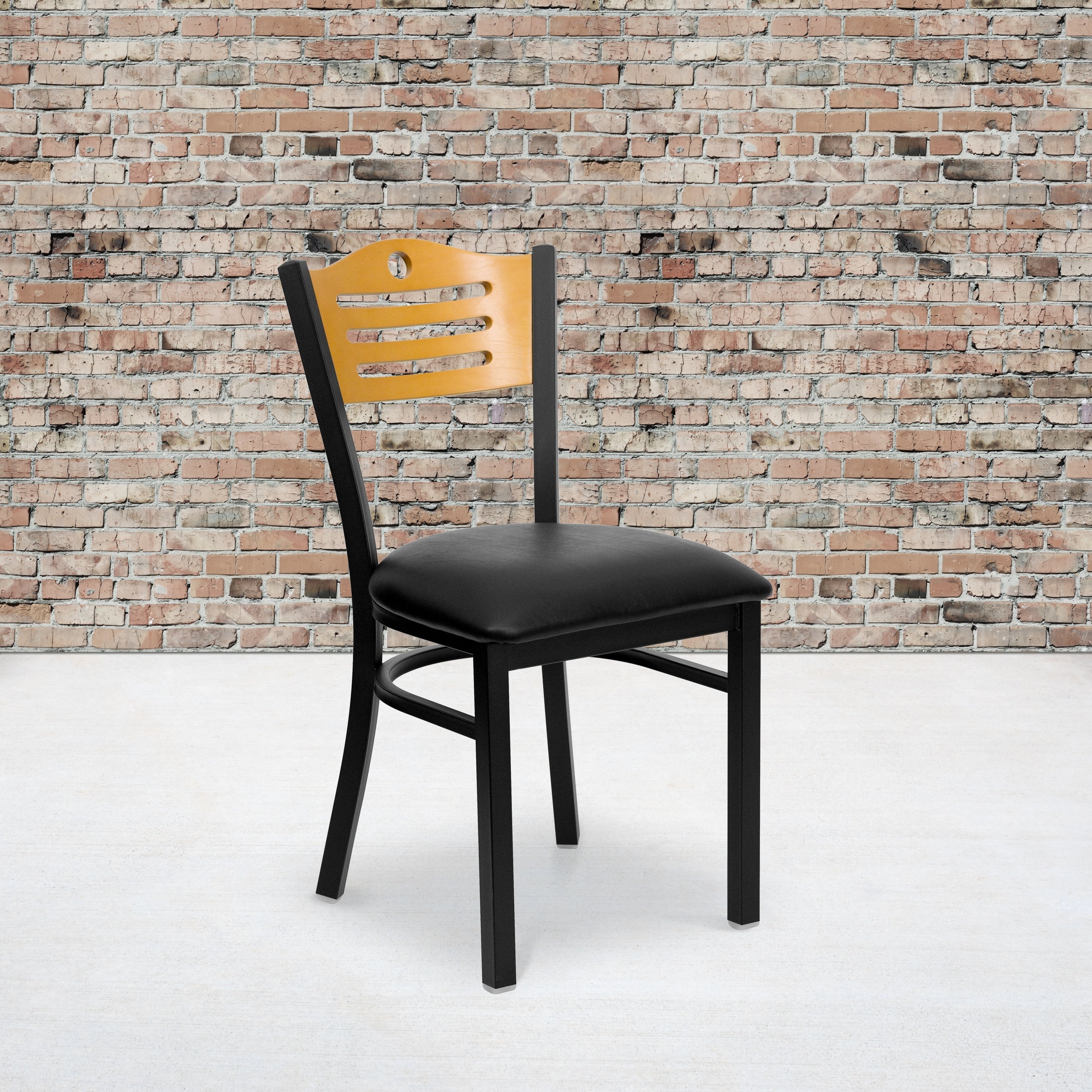 Slat Back Metal Restaurant Chair 16.75 W X 21.5 D X 32.75 H