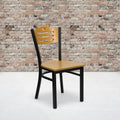 Slat Back Metal Restaurant Chair 16.5 W X 21.5 D X 32.75 H