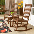 Slatted Eucalyptus Wood Rocking Chair Natural Stain