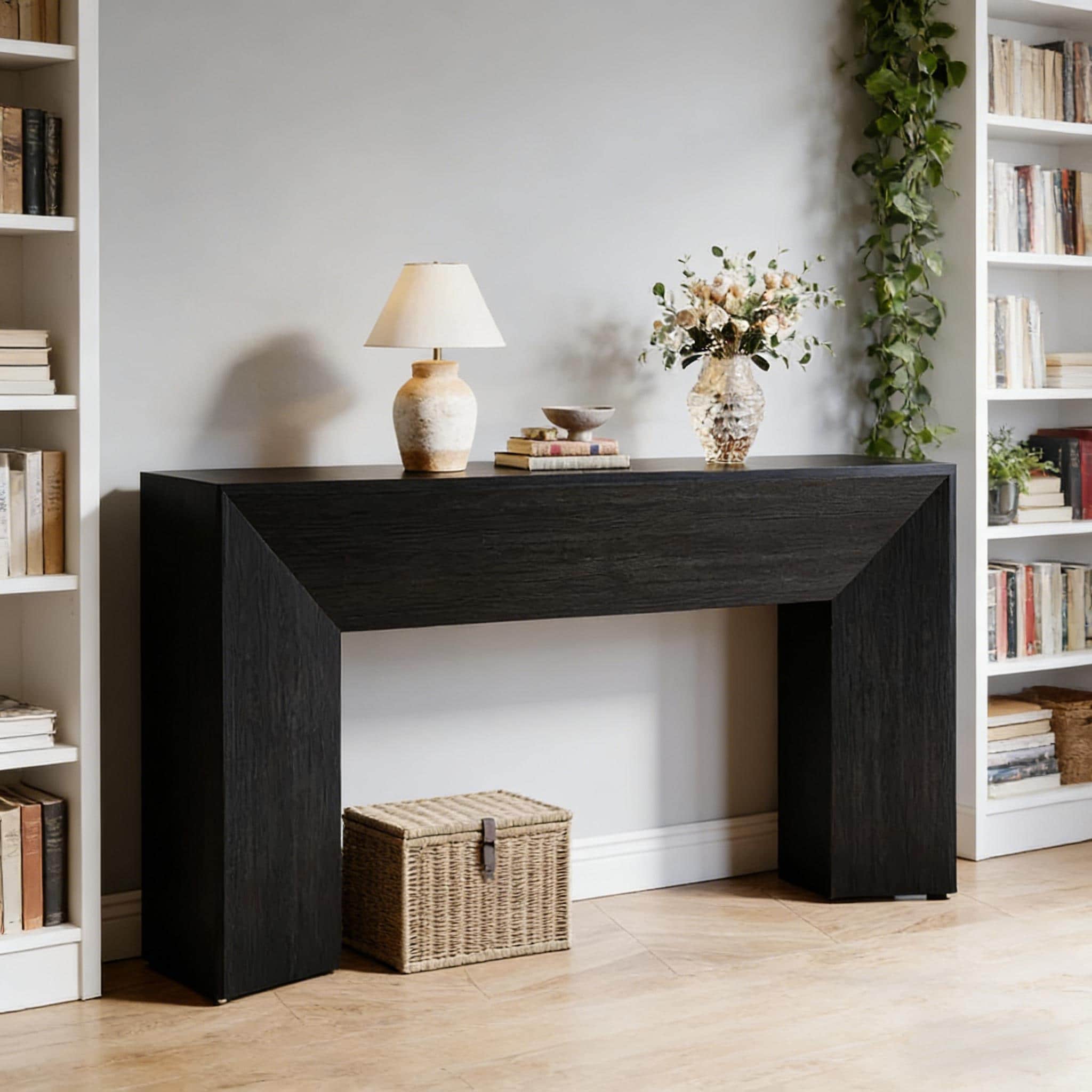 Sleek Side Table Wooden Sofa Table Modern Style Console Table