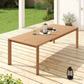 Sleekext Natural Wood Tone Finish 100 Aluminum Outdoor Dining Table With Extension